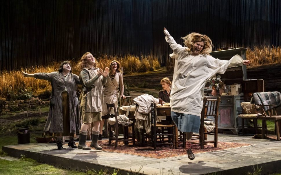 Siobhan-McSweeney-Blaithin-Mac-Gabhann-Louisa-Harland-Justine-Mitchell-Alison-Oliver-Dancing-at-Lughnasa-National-Theatre-Photo-Johan-Persson