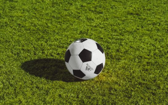 A football against a pitch