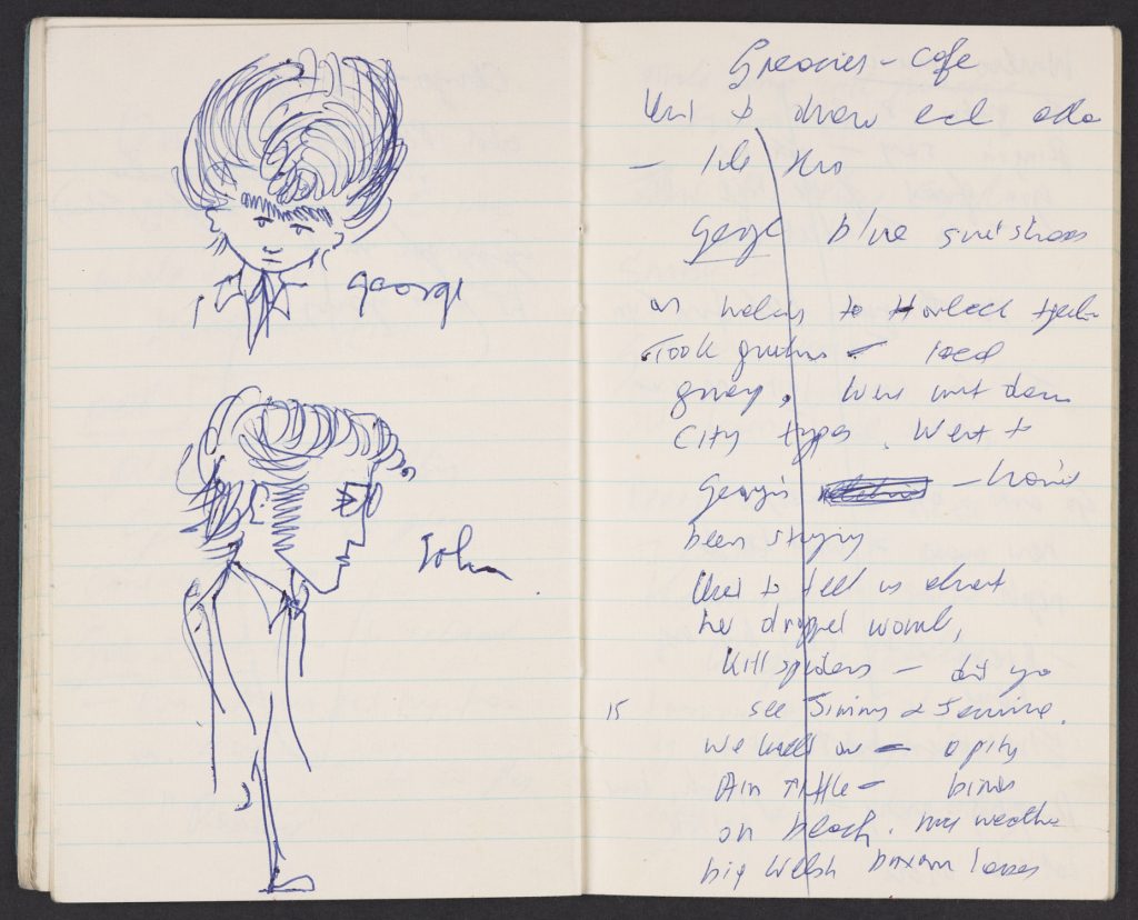 The British Library already has handdrawn sketches of John Lennon and George Harrison by Sir Paul McCartney on display.