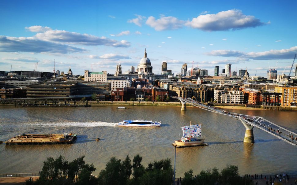 Sky shot of the River Thames