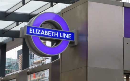 An Elizabeth line sign