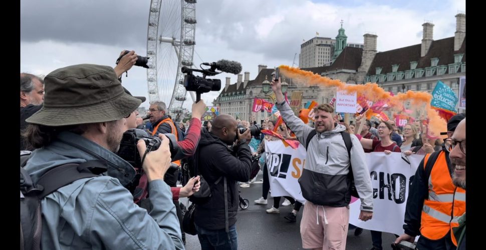 NEU protesters march on parliament to demand better pay