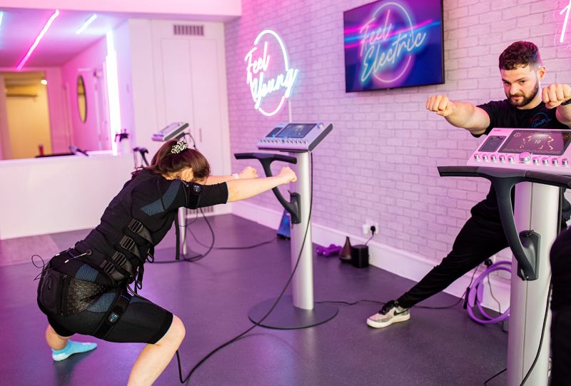 Two people working out at Feel Electric