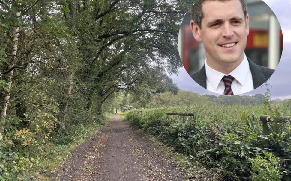 Portray of Wandsworth Council leader Simon Hogg and view of Wimbledon Common