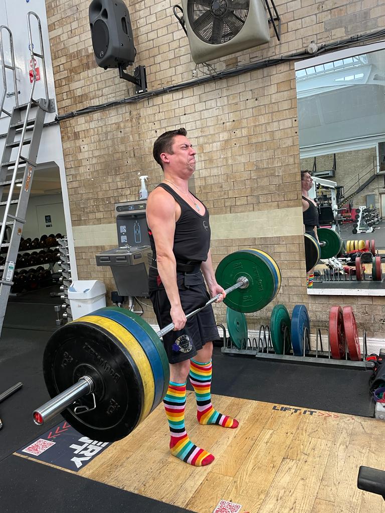 Former Lib Dem candidate organising the Gay Games whilst also training for the powerlifting.
