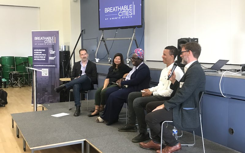 A panel of guests speak at Elmgreen school