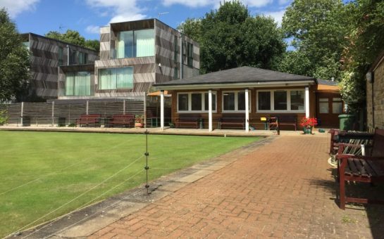 The clubhouse and green at South London Bowling Club