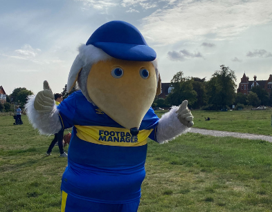 Haydon the AFC Wimbledon mascot taking part in the fundraiser