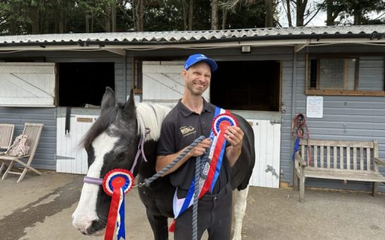 A visually impaired rider with his horse