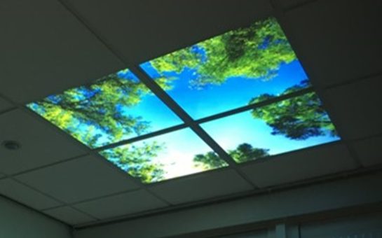 Lightbox in hospital room ceiling