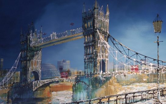 An oil painting of Tower Bridge, London