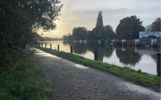 A picture of the River Thames near Teddington as the sun comes up