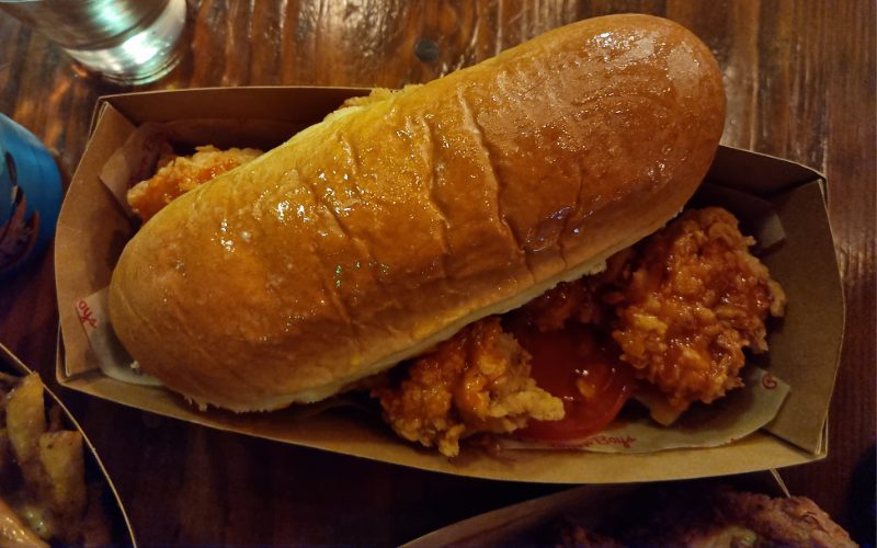 A tasty Shrimp Po with crispy fried Shrimp!