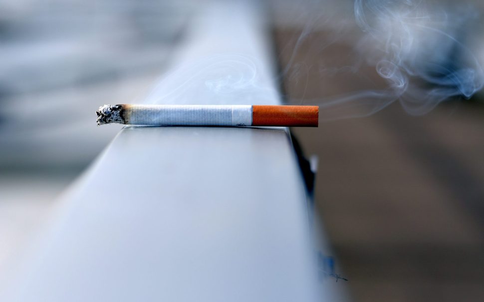 cigarette on ledge