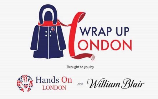 A banner with the Wrap Up London logo, accompanied by the Hands on London and William Blair logos