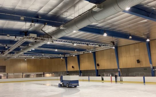 Image of Zamboni cleaning the ice at the Streatham Ice and Leisure centre