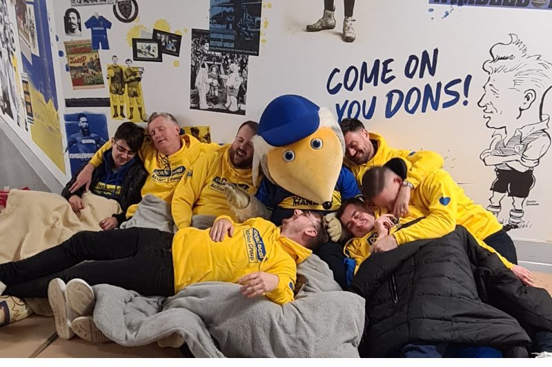 Dons Local Action Group volunteers taking part in the 'Big Sleep Out'