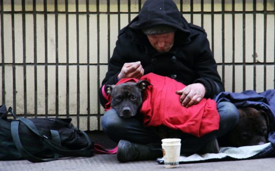 Homeless person in London