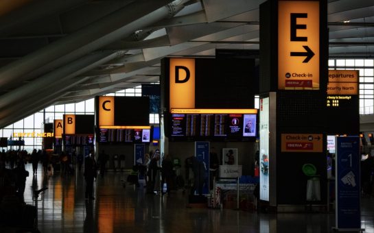 Heathrow Airport check in zone.