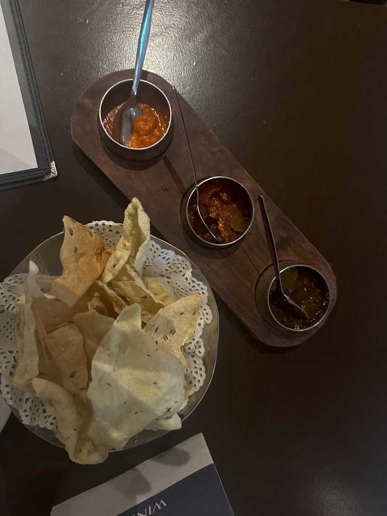 poppadoms with chutneys