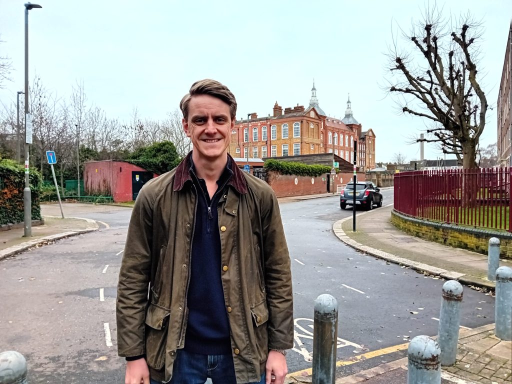 Tooting by-election Conservative candidate Otto Jacobsson on Hazelhurst Road