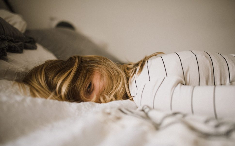 Girl lying on bed