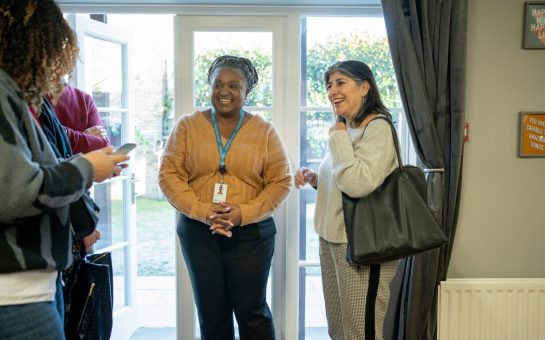 Geeta Nanda OBE, Chief Executive of MTVH (right) is joined by Sarah Thompson, MTVH Head of Care & Support for south London at the Open Day for the new support service Bolingbroke Grove, Wandsworth.