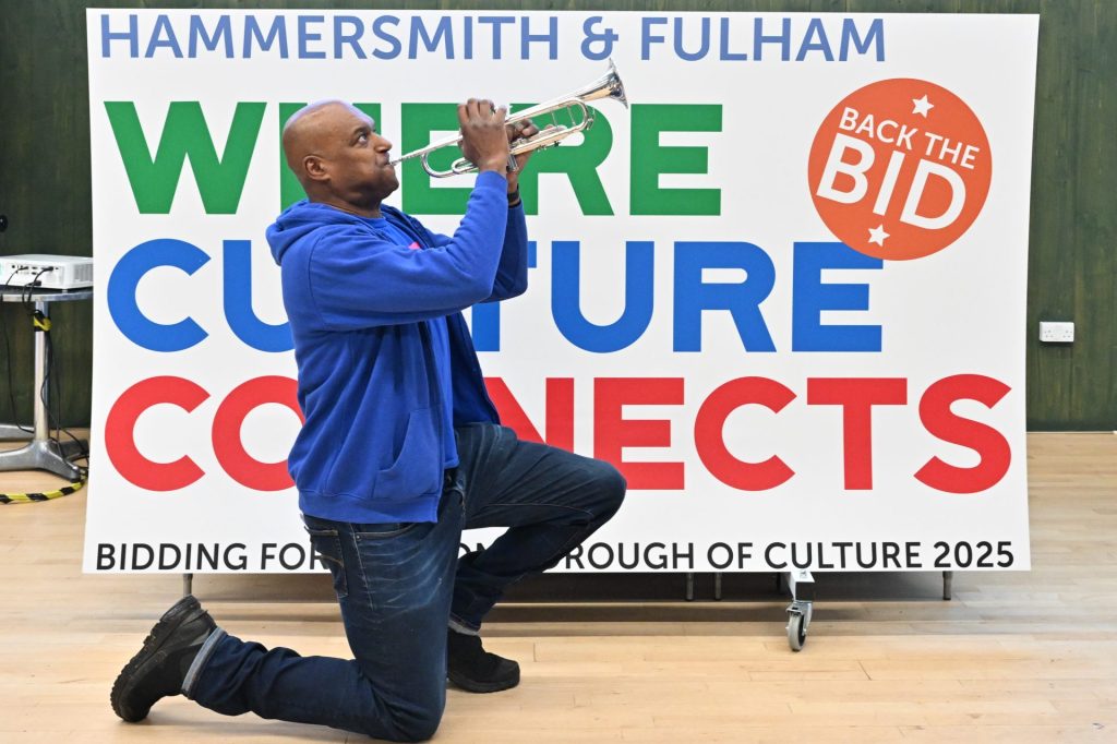 Actor Colin Salmon in front of the London Borough of Culture bid