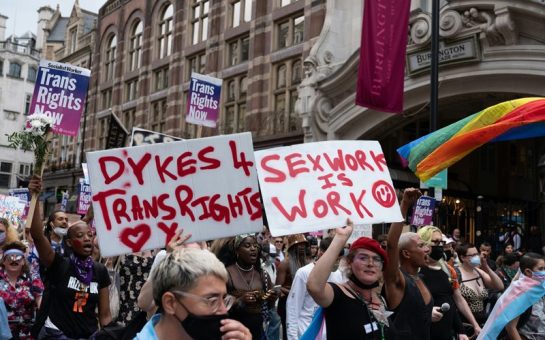 London's LGBTQ+ History: an LGBTQ+ demonstration taking place on the streets of London