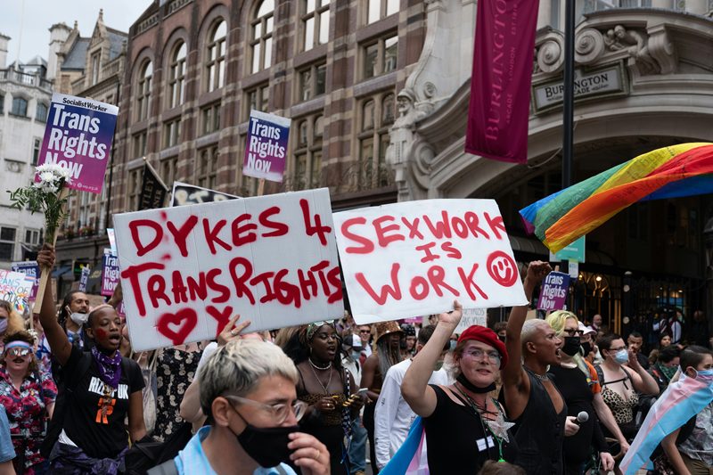 London's LGBTQ+ History: an LGBTQ+ demonstration taking place on the streets of London