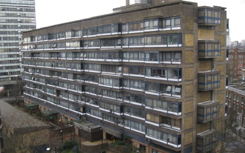 A tall council block in London