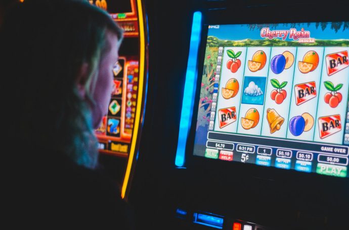 Person at slot machine