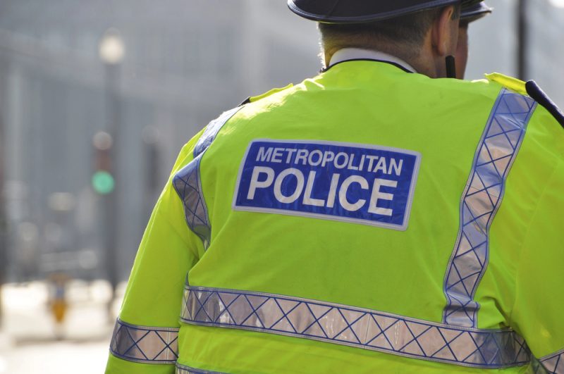 A police officer out in London