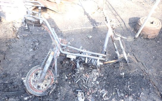 An e-bike that had been on fire