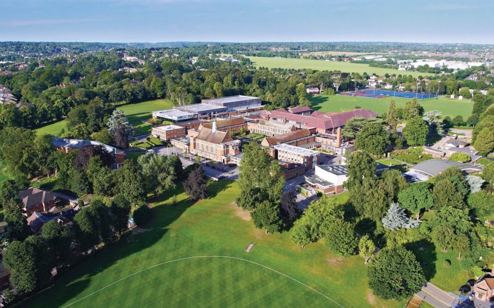 Ariel Shot of Whitgift School showing the sports ground, main building and surrounding area.
