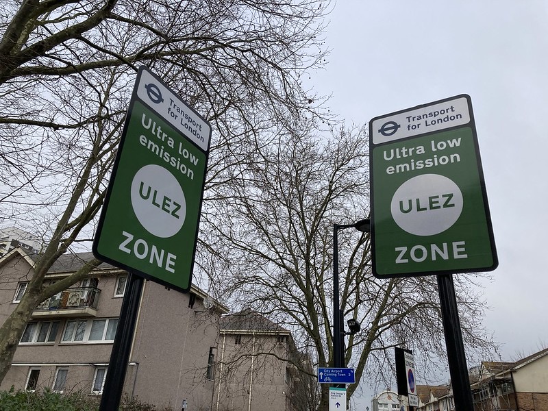 Two ULEZ Zone signs next to each other
