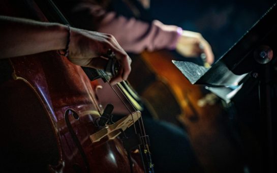 Image of hands playing the cello.