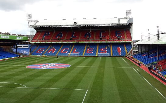 Photo of the holmesdale road stand from the executive boxes on the other side of the ground.