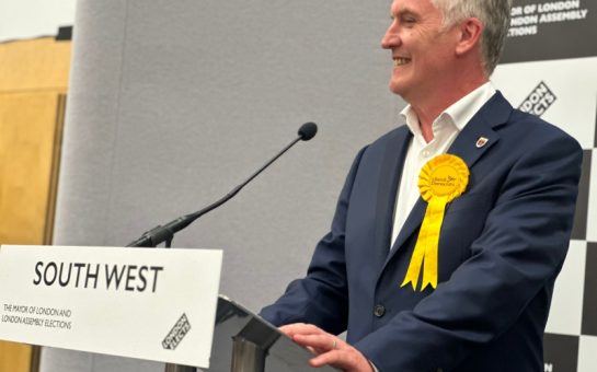 The winning candidate Gareth Roberts, of the Liberal Democrats