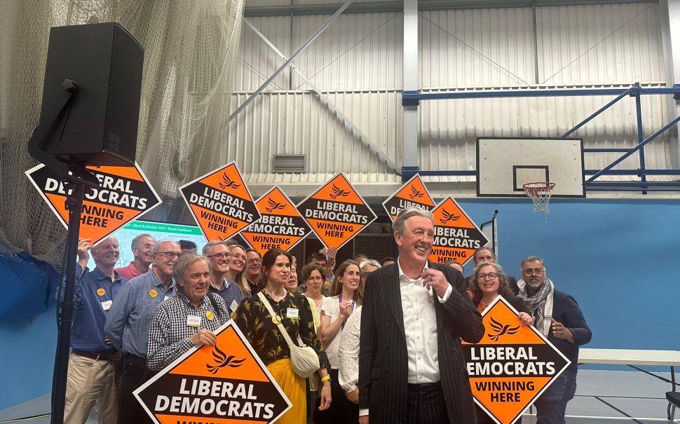 Lib Dems celebrating winning in Wimbledon