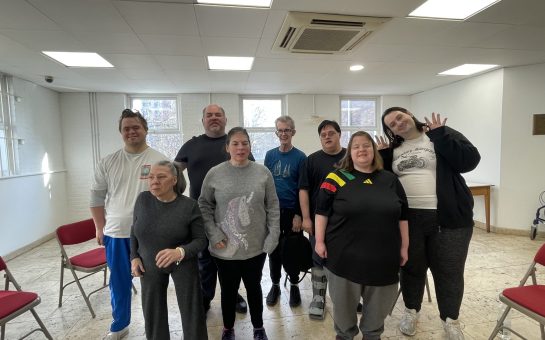 Students who took part in a discussion about the use of cash for people with learning disabilities.