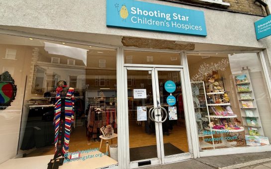 Store front of the Shooting Star Charity Shop in Teddington