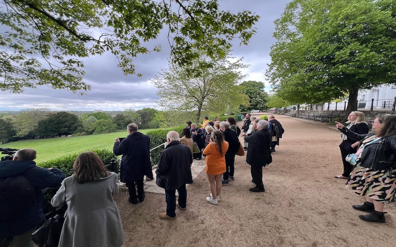 Art fans gather on Richmond Hill for a talk from Gillian Forrester as part of Sandycombe Lodge's celebrations for Turner's 250th birthday. (Picture credit: Ciaran Whyte)