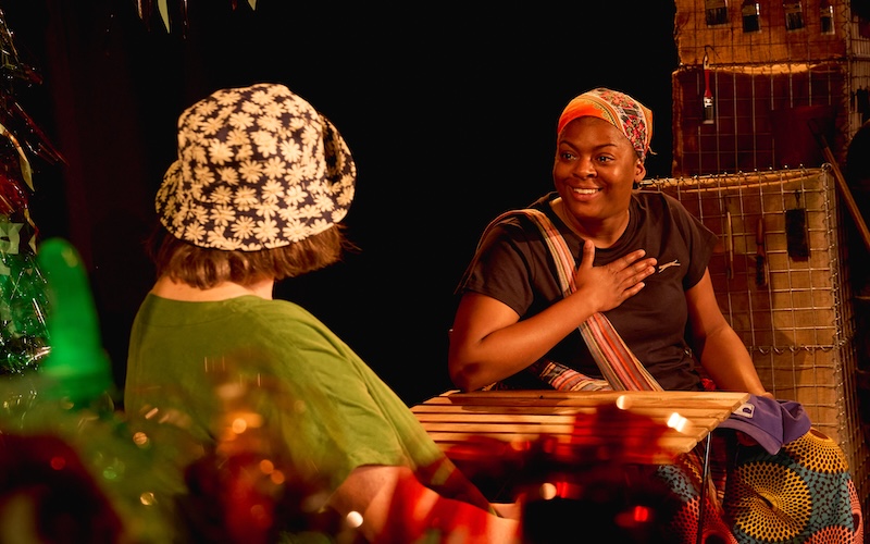 Stephanie Jacob as Ricky and Erica Tovares-Kouassi as Hannah in The Guest at the Omnibus Theatre in Clapham. (Picture credit: Héctor Manchego)