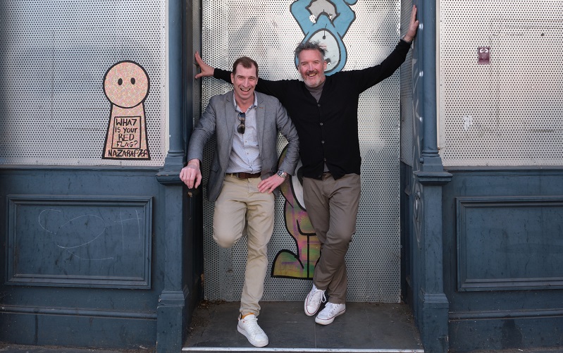 Pub operators Steve Orme and James Thomson outside what will become The Rose & Lion (Credit: Helena Jones, Star Pubs)
