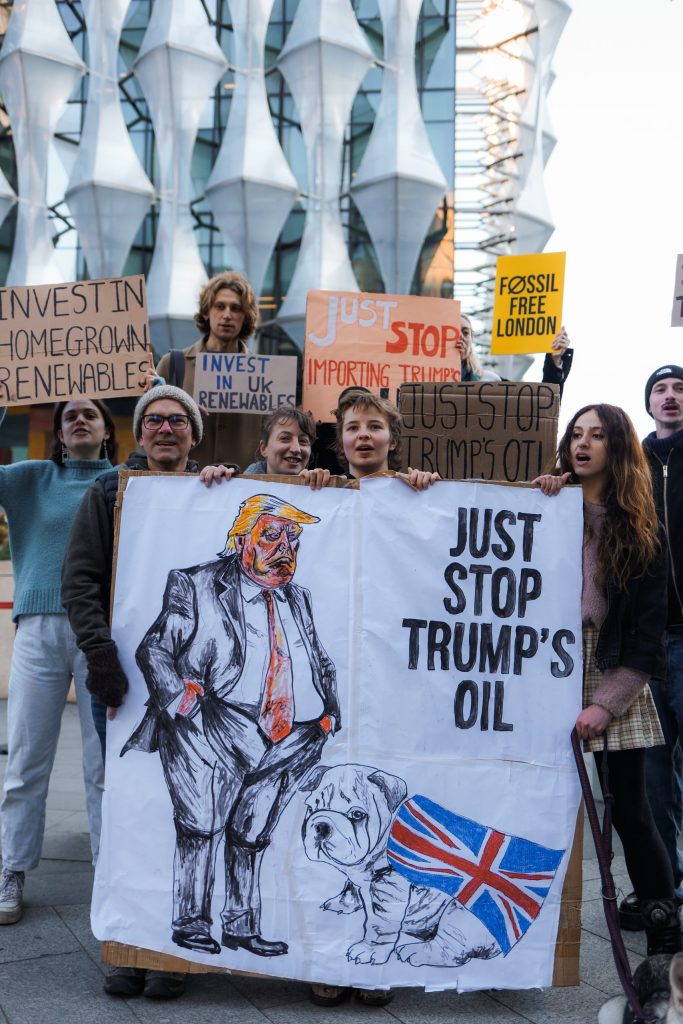 Protestors outside the US Embassy