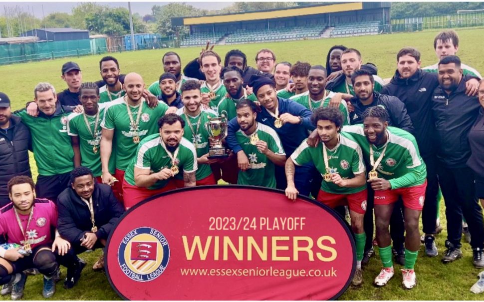 Sporting Bengal celebrate winning the Essex Senior League
