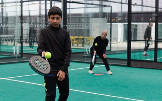 Stock image of someone playing padel
