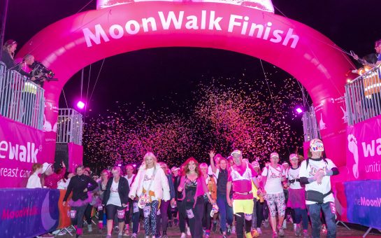 MoonWalk start line with confetti