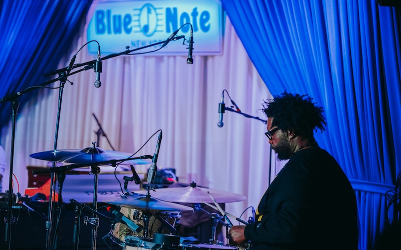 Questlove playing the drums at Blue Note's New York venue. (Picture credit: Dervon Dixon)